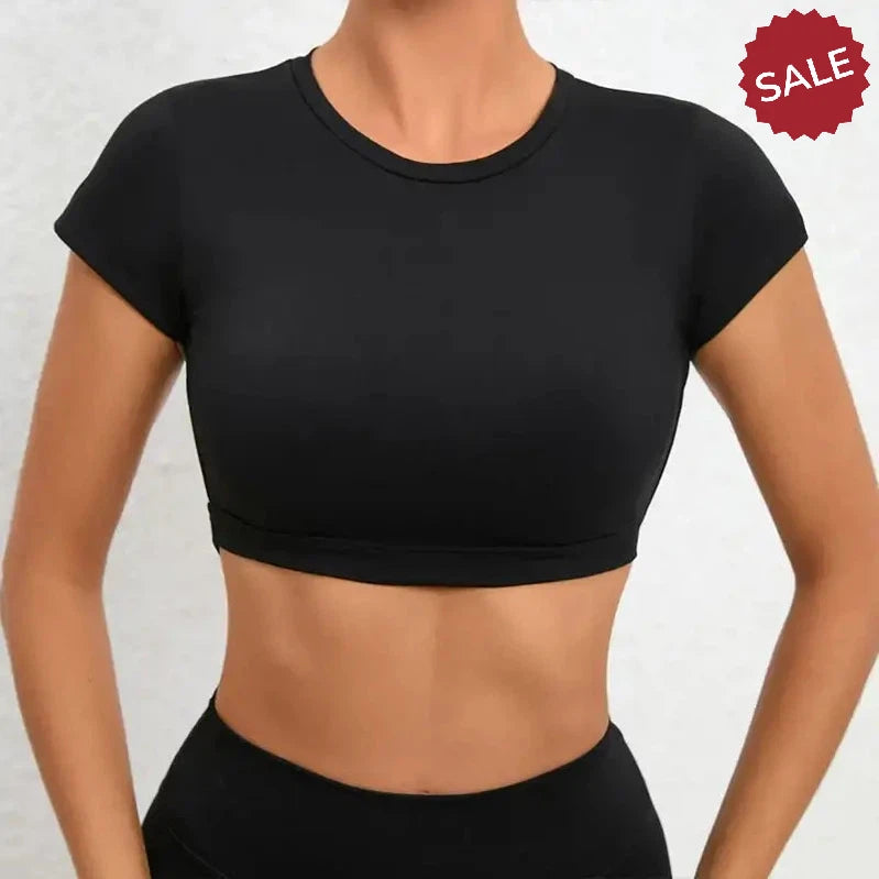 Hearuisavy Sports Shirts – Breathable Backless Workout Crop Tops