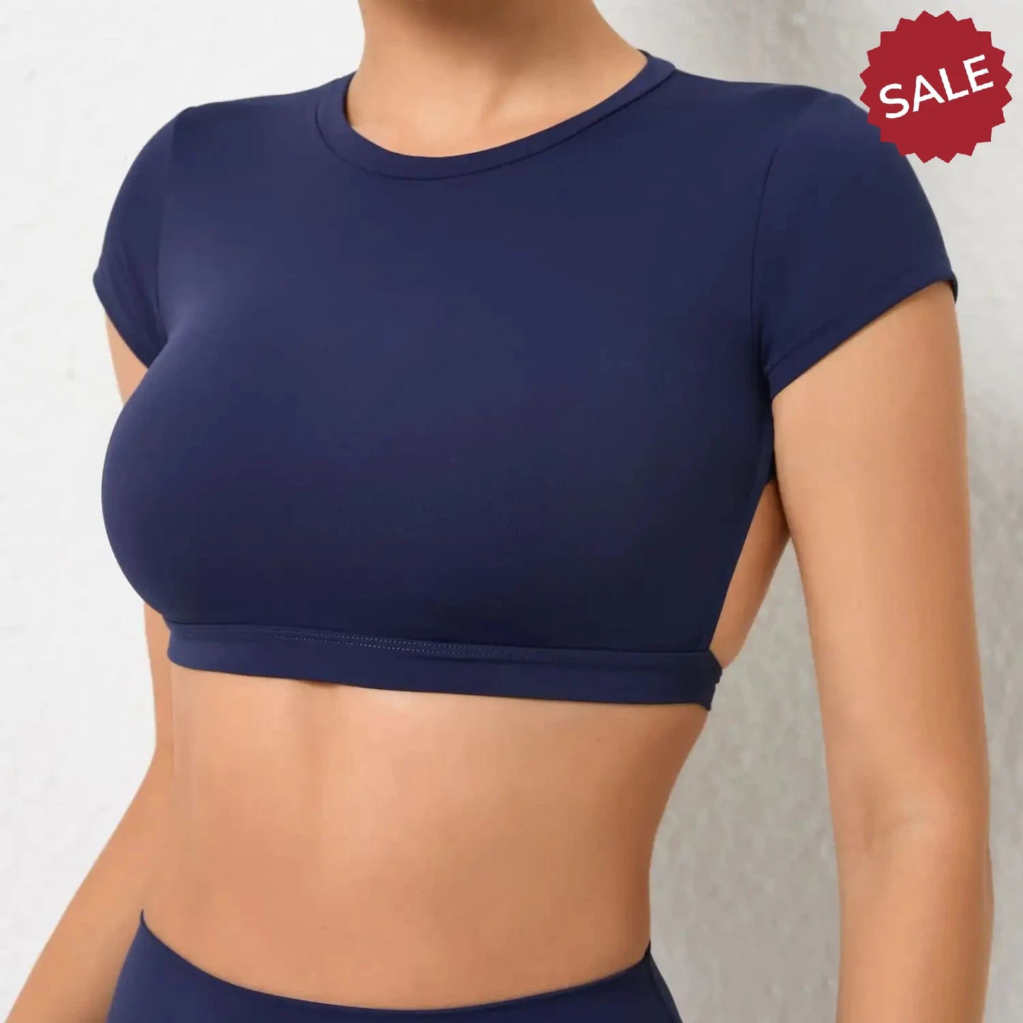 Hearuisavy Sports Shirts – Breathable Backless Workout Crop Tops