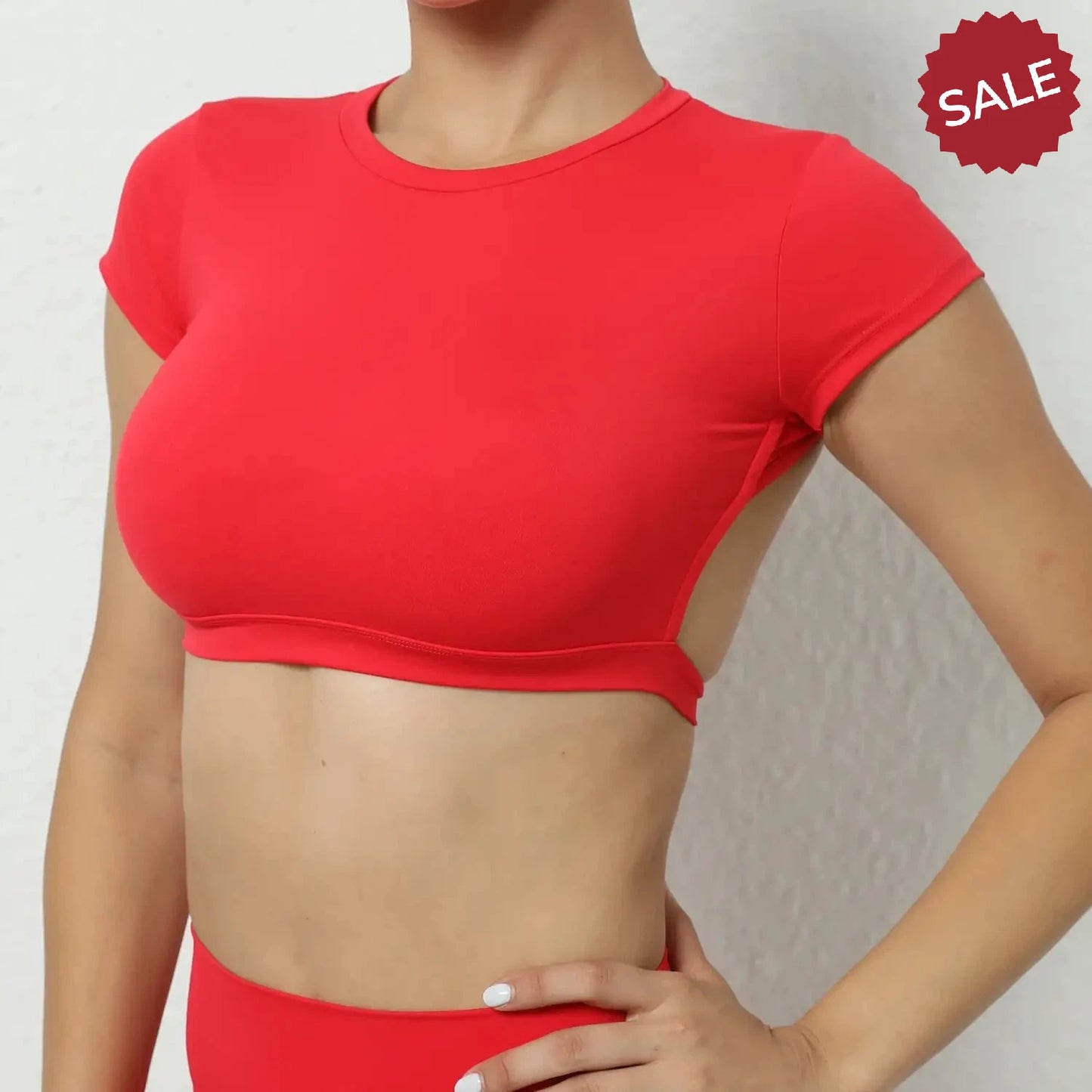 Hearuisavy Sports Shirts – Breathable Backless Workout Crop Tops