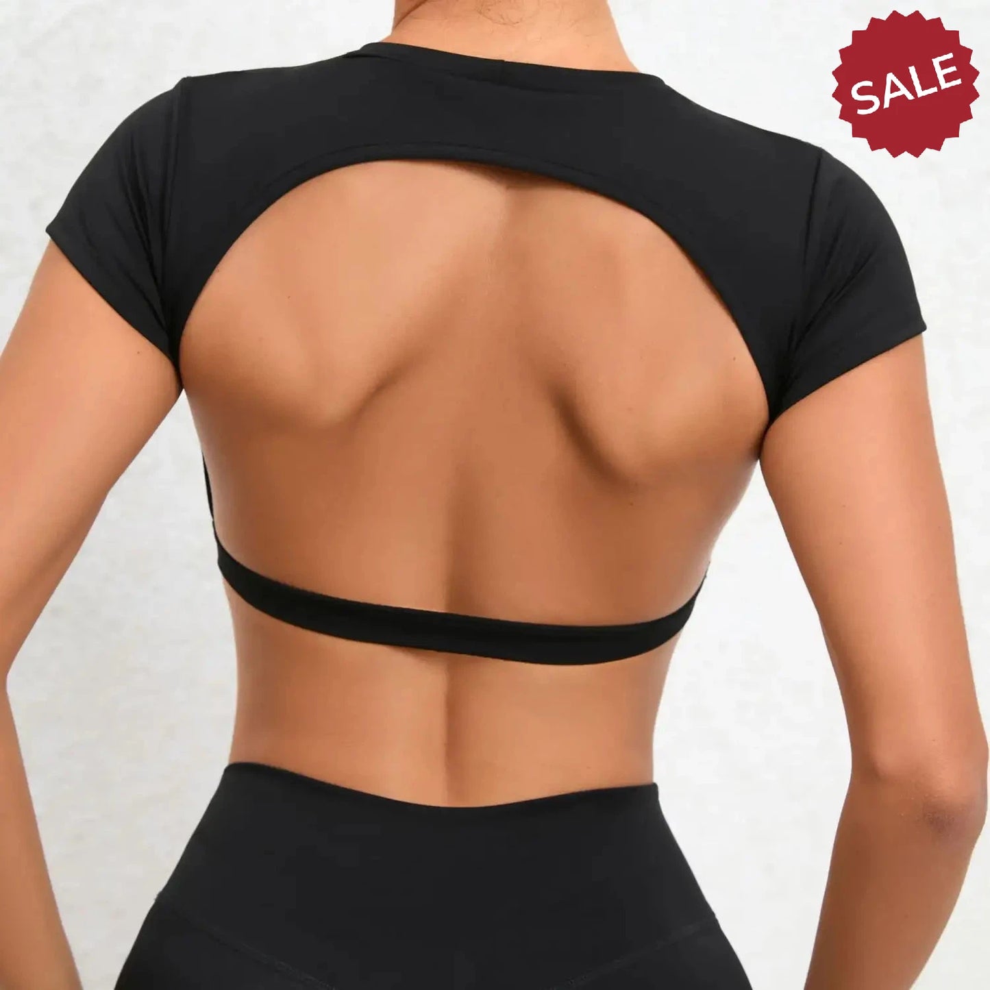 Hearuisavy Sports Shirts – Breathable Backless Workout Crop Tops