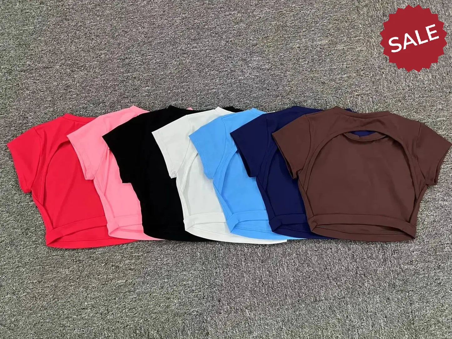 Hearuisavy Sports Shirts – Breathable Backless Workout Crop Tops