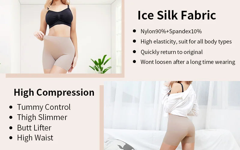 High-Waist Thigh Slimmer Shapewear Panties – Seamless Tummy Control