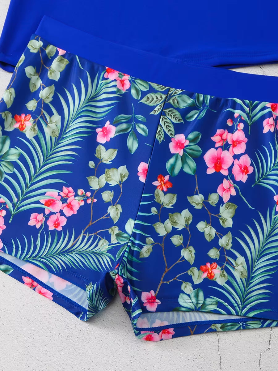 Long Sleeve Surfing Swimsuit – Women’s Two-Piece Print Swimwear