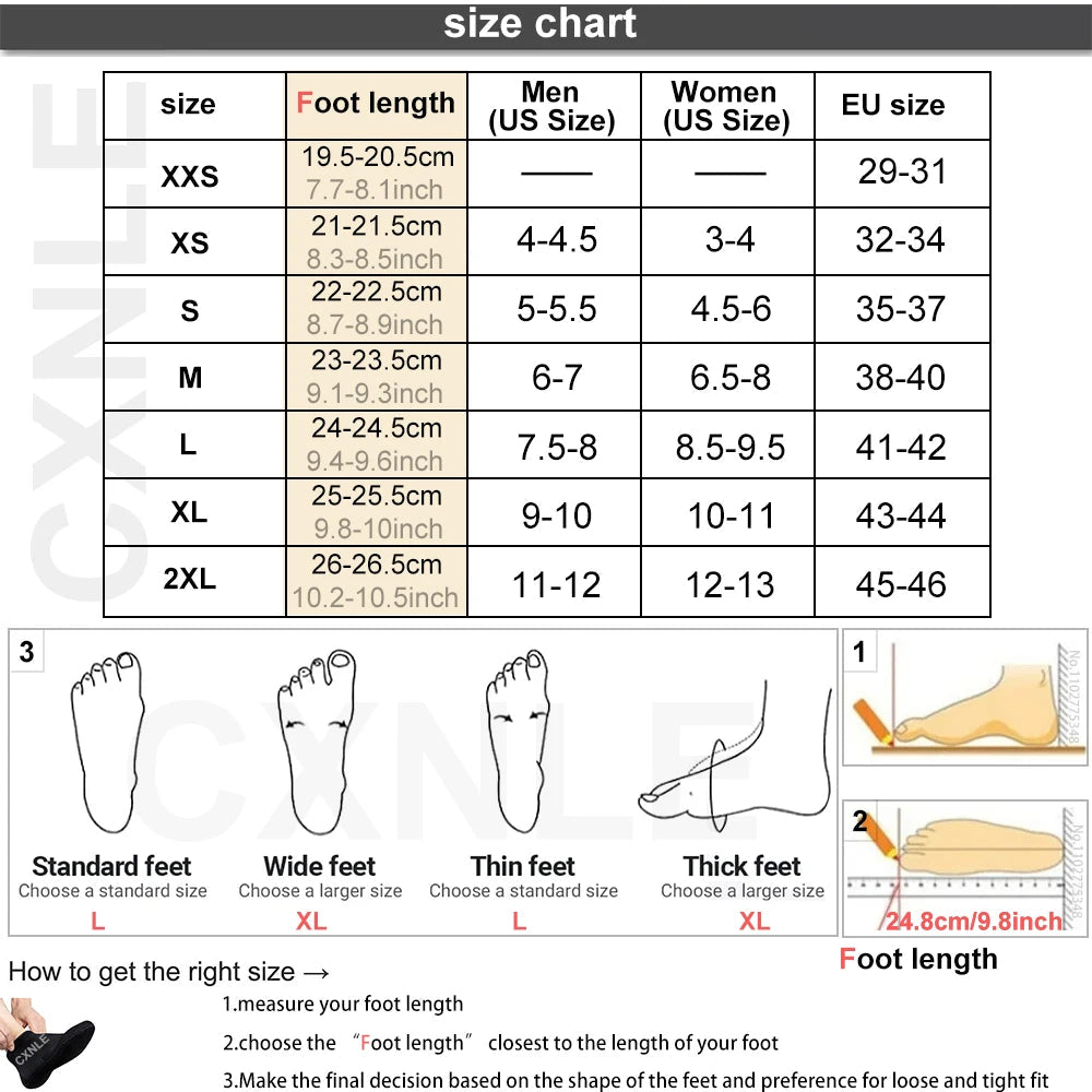 Neoprene 3mm Diving Socks – Anti-Slip Water Socks for Swimming, Kayaking, Surfing