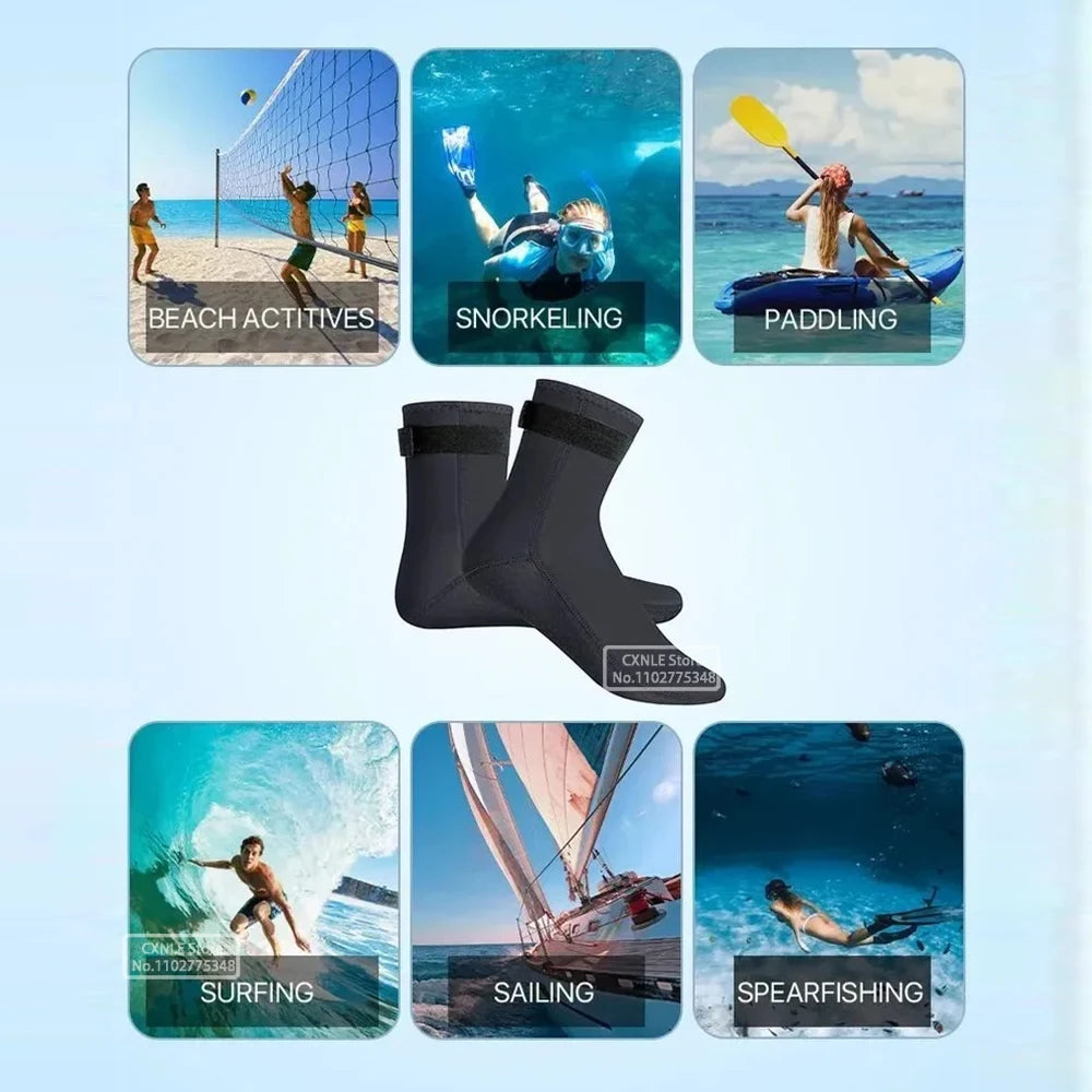 Neoprene 3mm Diving Socks – Anti-Slip Water Socks for Swimming, Kayaking, Surfing