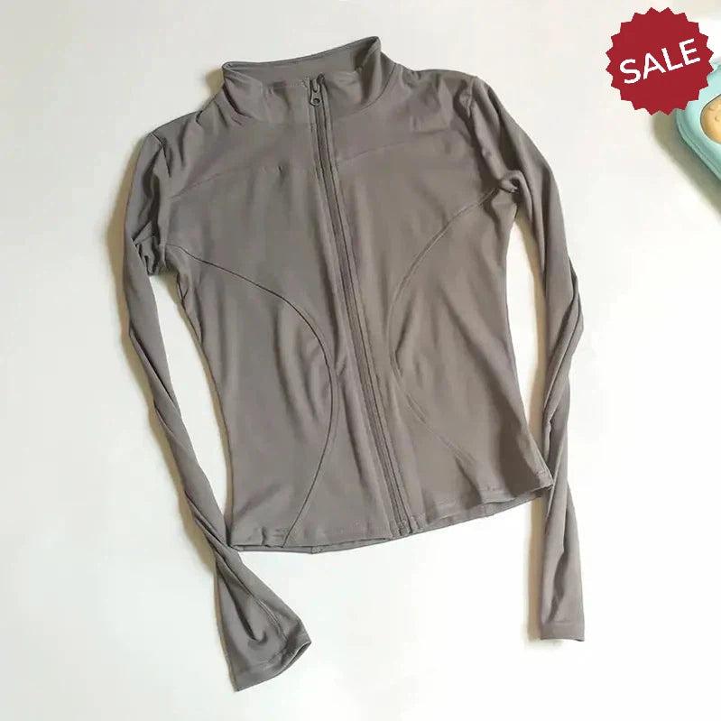 Peeli Long Sleeve Sports Jacket – Women’s Zip Fitness Yoga Shirt