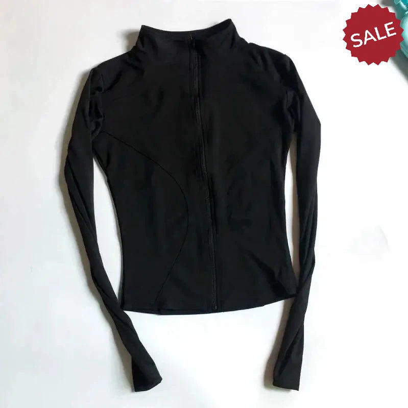 Peeli Long Sleeve Sports Jacket – Women’s Zip Fitness Yoga Shirt