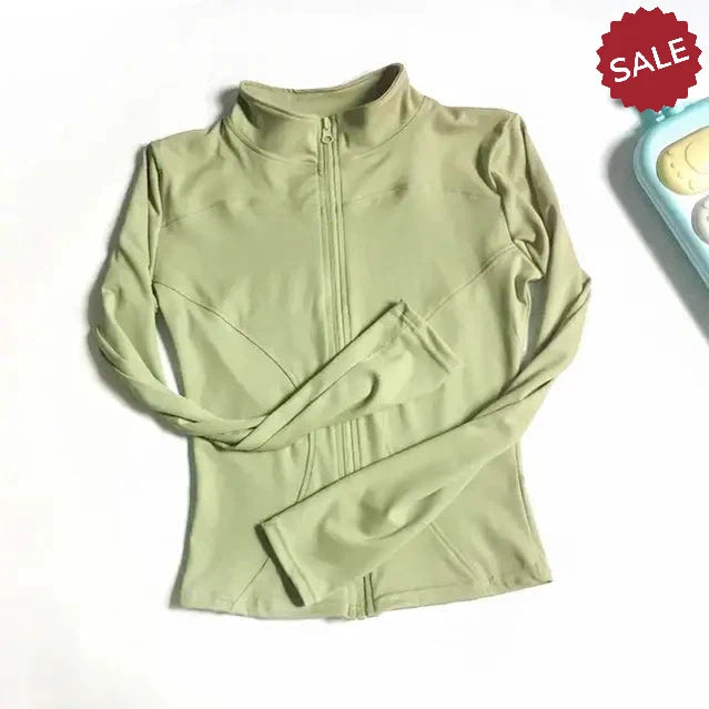 Peeli Long Sleeve Sports Jacket – Women’s Zip Fitness Yoga Shirt
