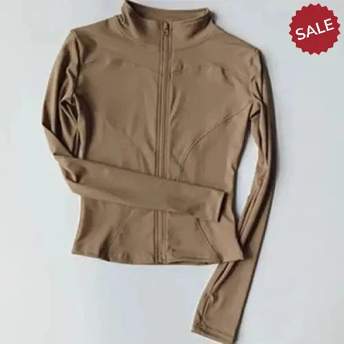 Peeli Long Sleeve Sports Jacket – Women’s Zip Fitness Yoga Shirt