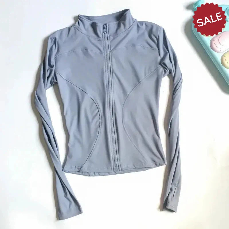 Peeli Long Sleeve Sports Jacket – Women’s Zip Fitness Yoga Shirt