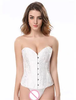 Plus Size Body Shapewear Costumes Women lingerie Sexy Pleated Trim Corset Lace Up Corsets And Bustiers With G String 810#