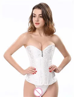 Plus Size Body Shapewear Costumes Women lingerie Sexy Pleated Trim Corset Lace Up Corsets And Bustiers With G String 810#