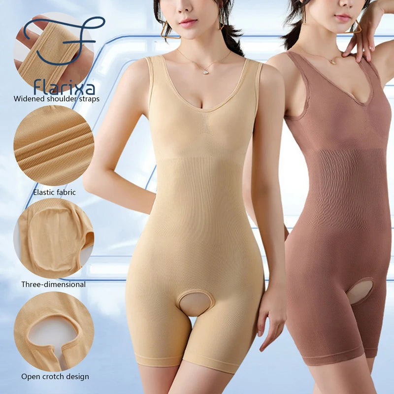 Plus Size Butt Lifter Bodysuit – Open Crotch Tummy Control