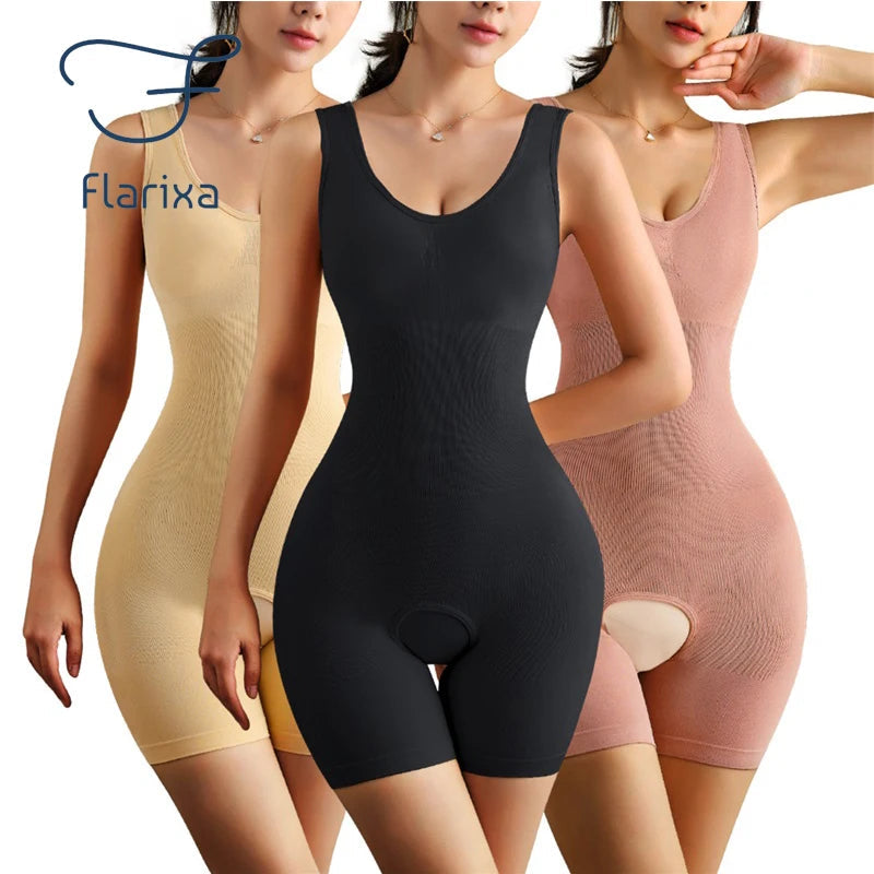 Plus Size Butt Lifter Bodysuit – Open Crotch Tummy Control