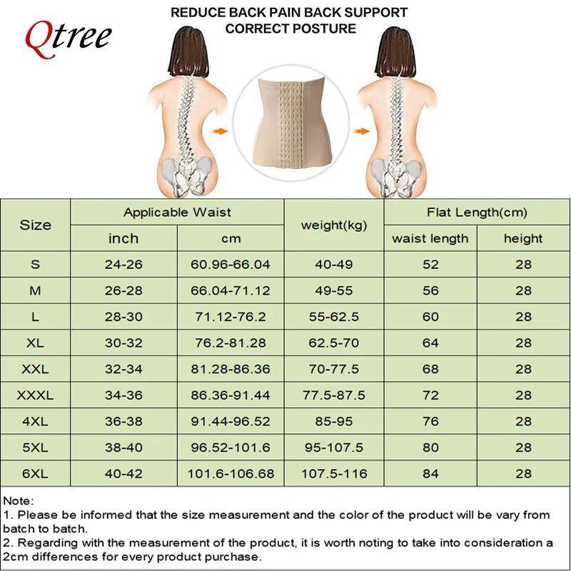 Qtree Slimming Waist Trainer Belt – Firm Tummy Control