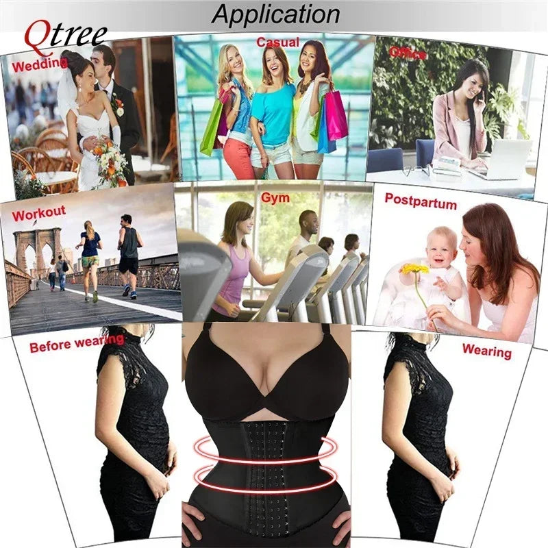 Qtree Slimming Waist Trainer Belt – Firm Tummy Control
