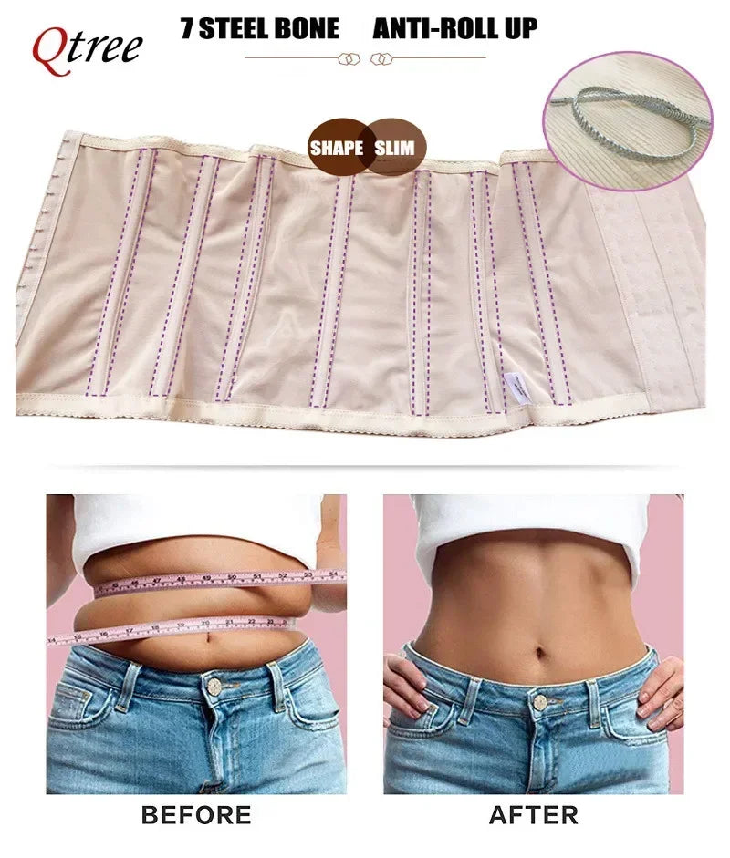 Qtree Slimming Waist Trainer Belt – Firm Tummy Control