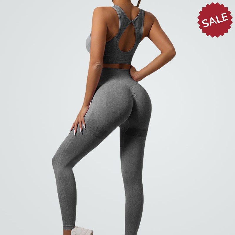 Seamless Knit Yoga Set - Women’s Beauty Back Bra & Hip-Lifting Leggings