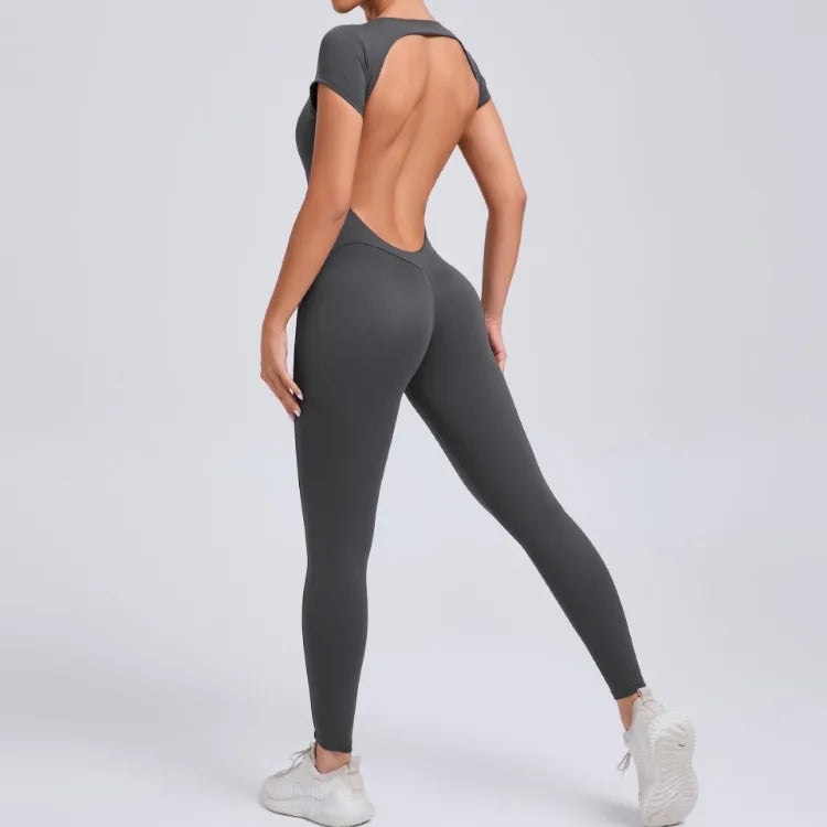 Seamless Yoga Jumpsuit - Backless One-Piece for Women