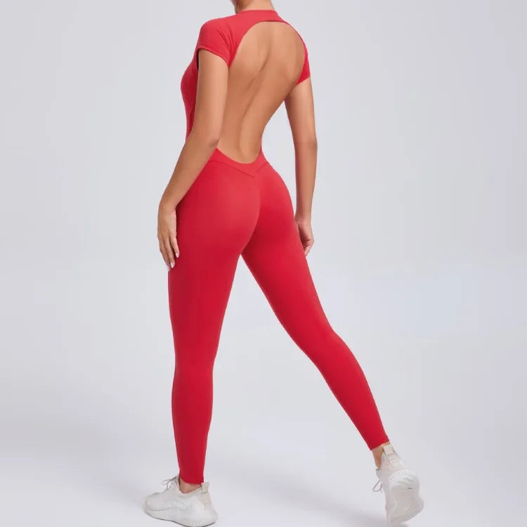 Seamless Yoga Jumpsuit - Backless One-Piece for Women