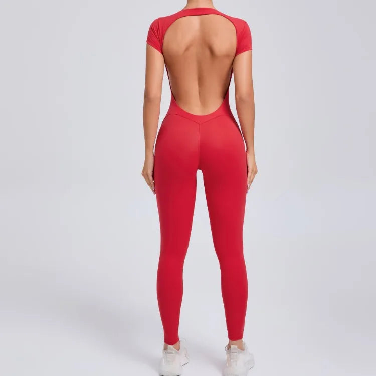 Seamless Yoga Jumpsuit - Backless One-Piece for Women