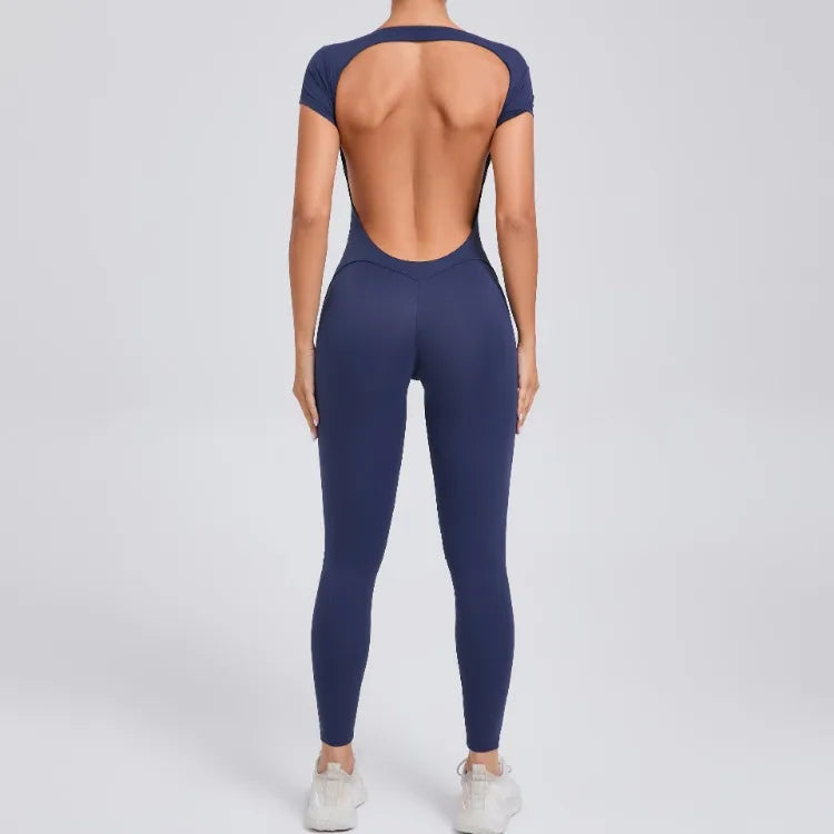 Seamless Yoga Jumpsuit - Backless One-Piece for Women
