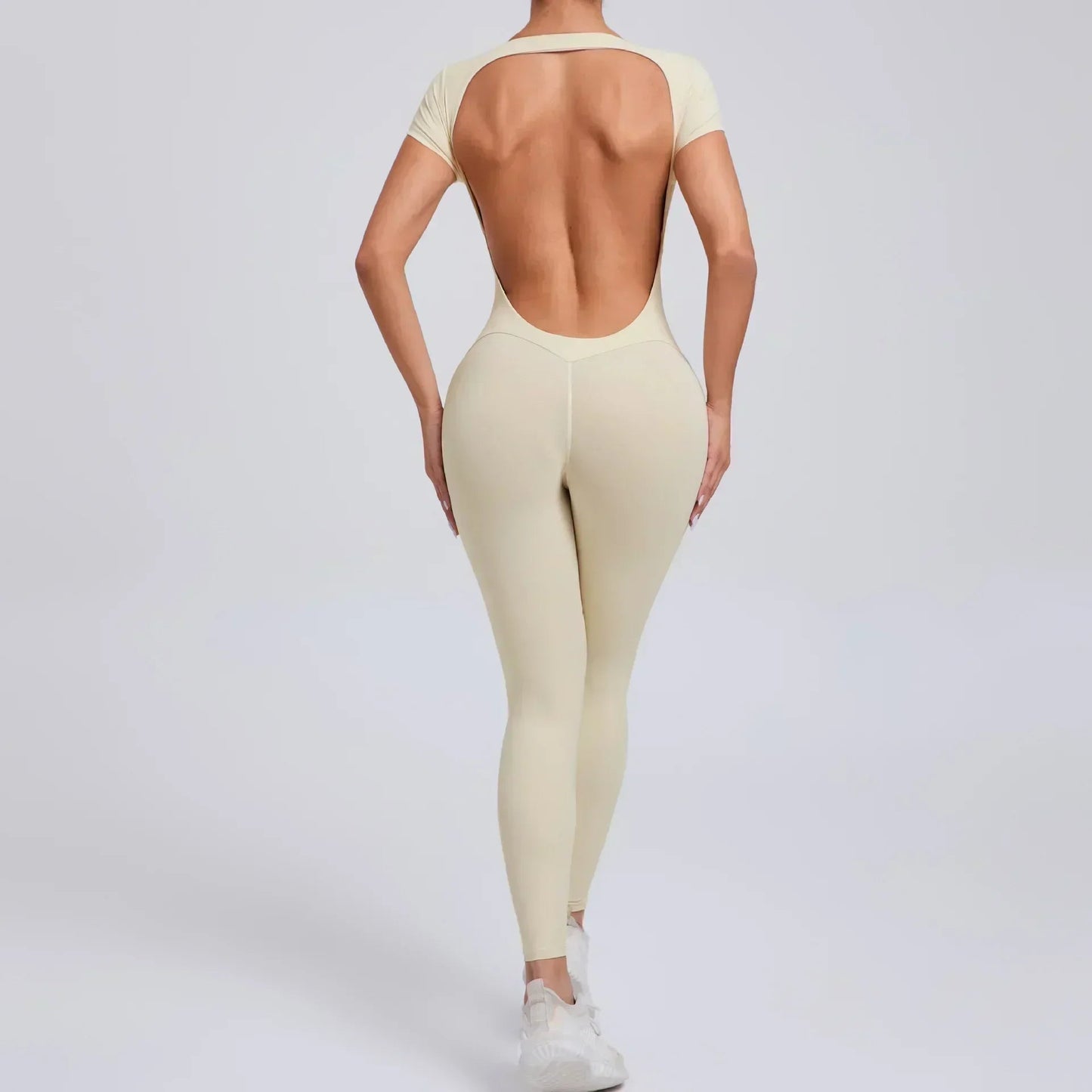 Seamless Yoga Jumpsuit - Backless One-Piece for Women