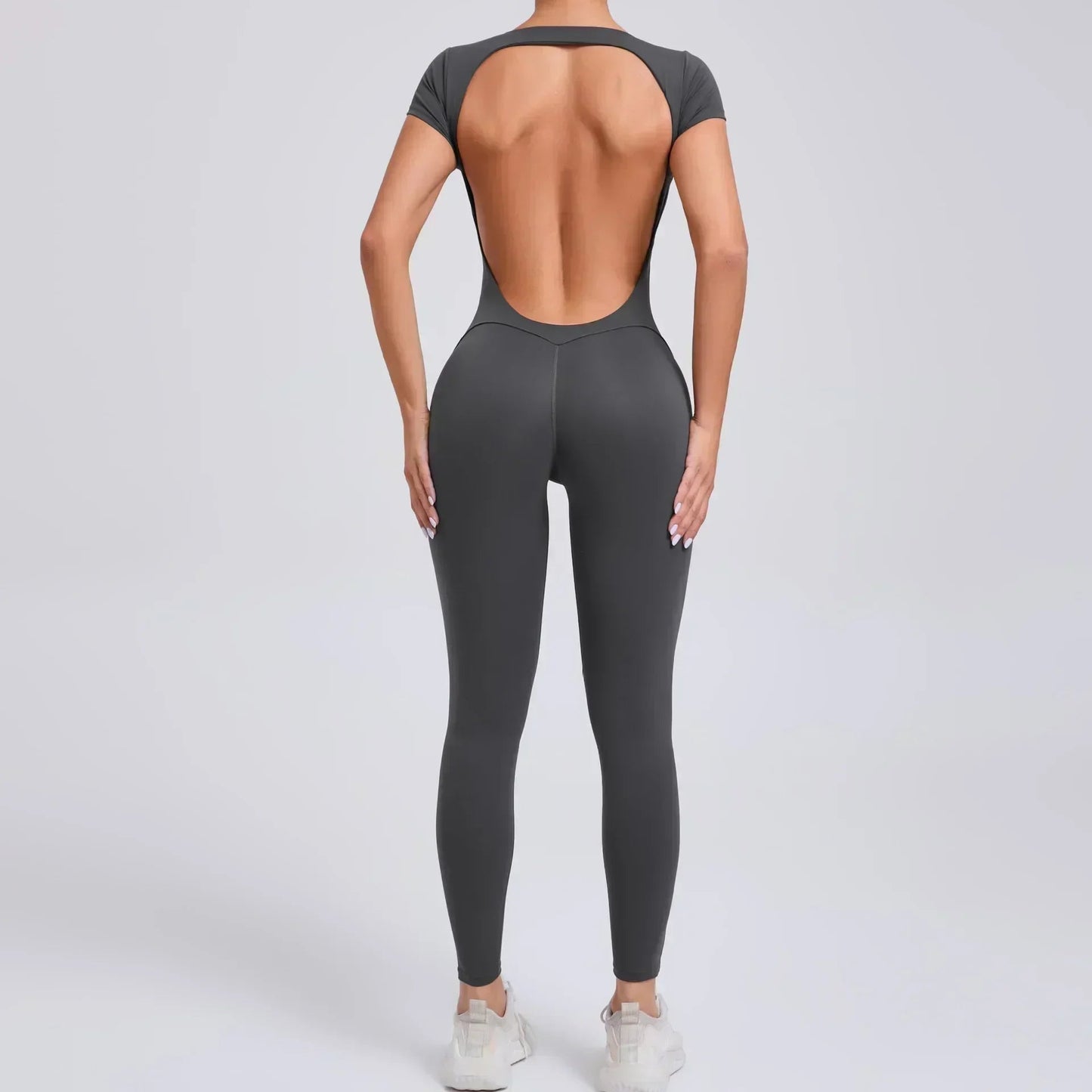 Seamless Yoga Jumpsuit - Backless One-Piece for Women