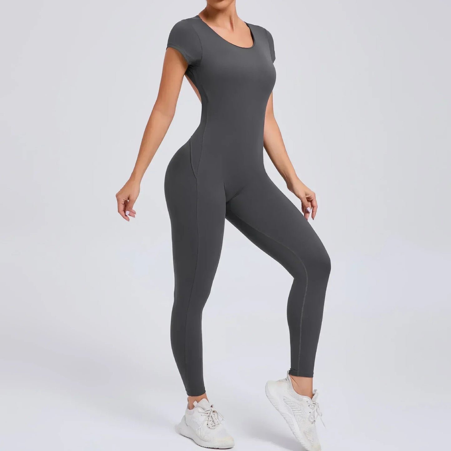Seamless Yoga Jumpsuit - Backless One-Piece for Women