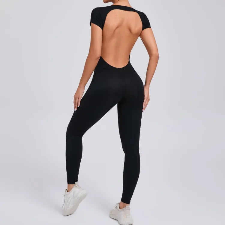 Seamless Yoga Jumpsuit - Backless One-Piece for Women
