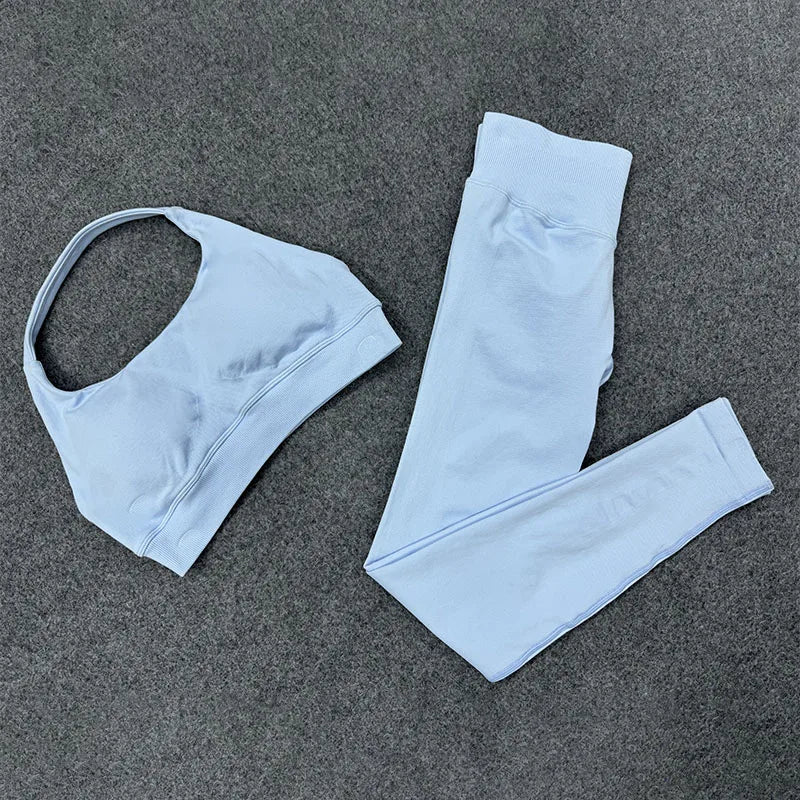 Seamless Yoga Set - Cropped Top & High-Waist Leggings