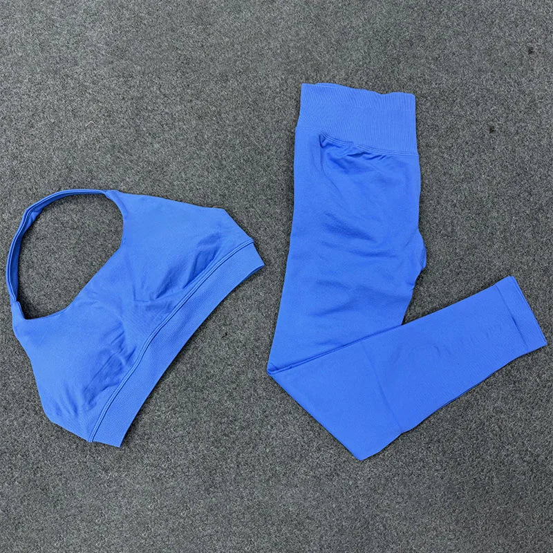 Seamless Yoga Set - Cropped Top & High-Waist Leggings