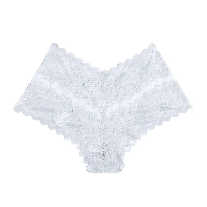 Sexy Mesh Lace Low Rise Boyshort Briefs - Women’s Hollow Out See-Through Lingerie