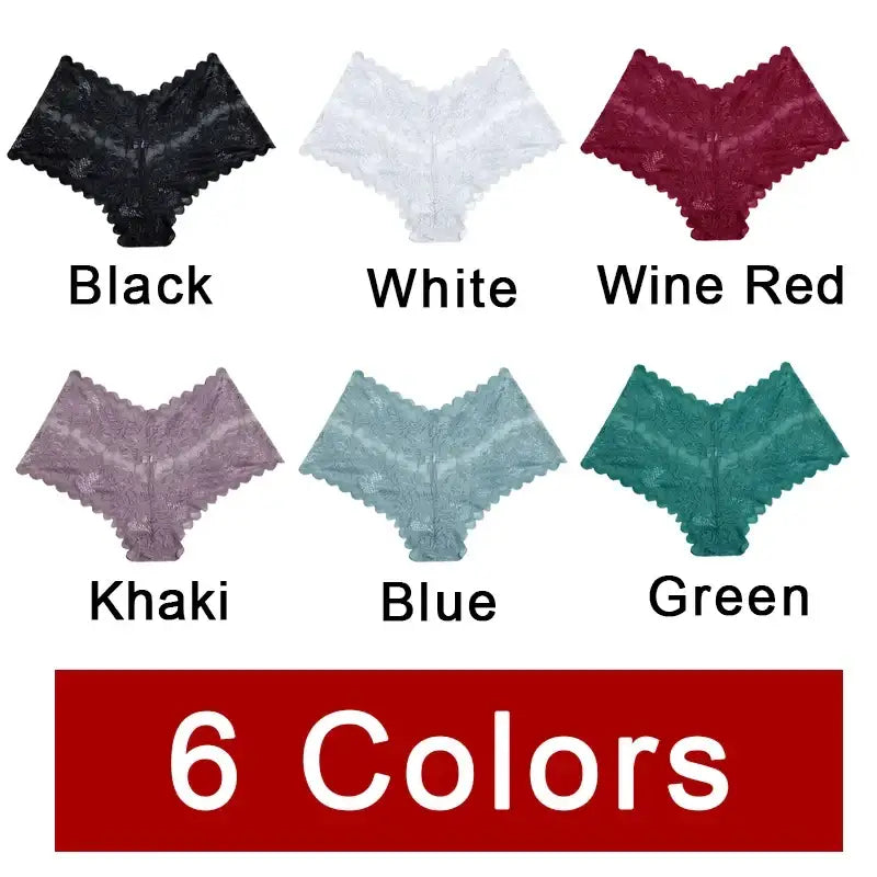 Sexy Mesh Lace Low Rise Boyshort Briefs - Women’s Hollow Out See-Through Lingerie
