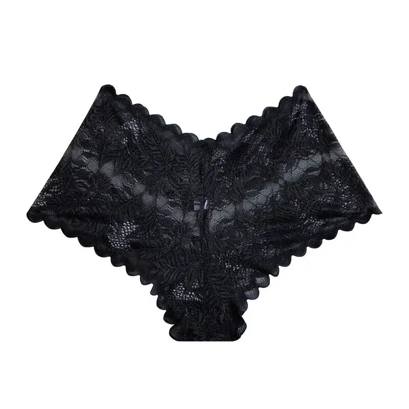 Sexy Mesh Lace Low Rise Boyshort Briefs - Women’s Hollow Out See-Through Lingerie