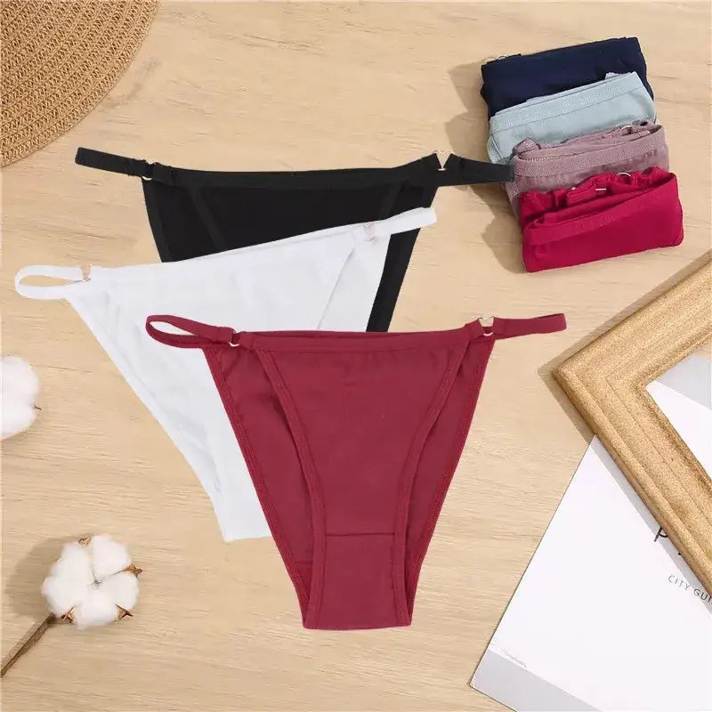 Sexy Women’s Low Waist Soft Cotton Thongs - G-String Panty Lingerie, 5 Colours