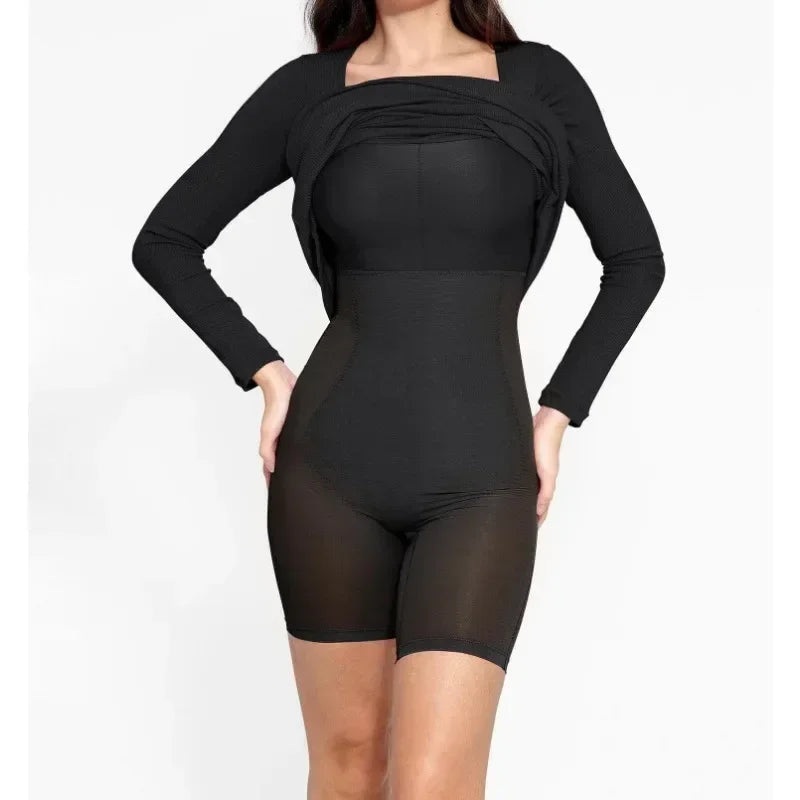 Shapewear Bodycon Maxi Dress with Built-In 8-in-1 Shaper