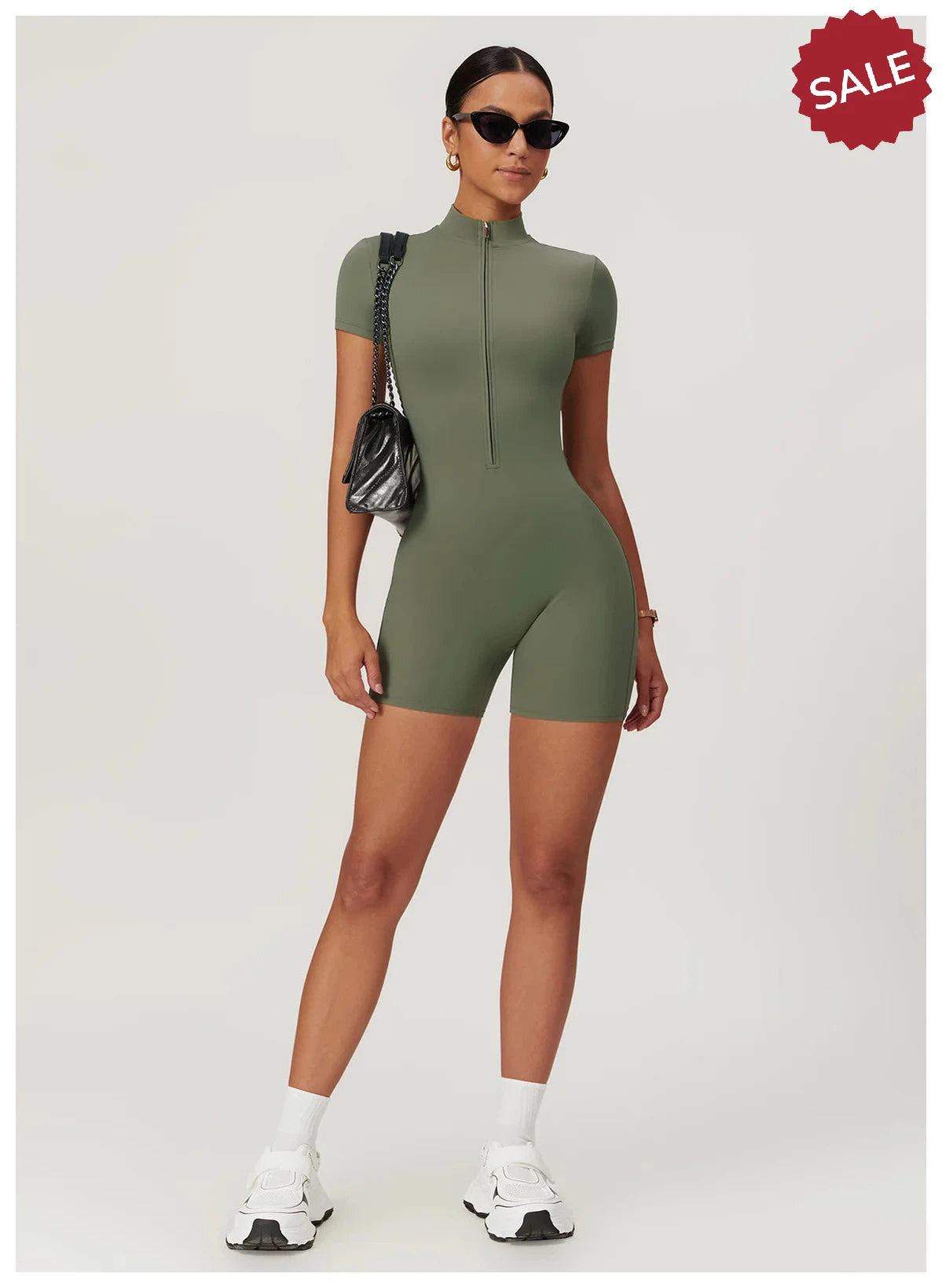 Short Sleeve Yoga Jumpsuit - Summer Sports Bodysuit for Women