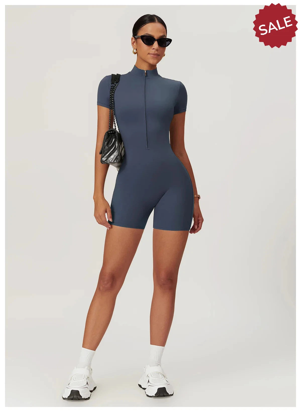 Short Sleeve Yoga Jumpsuit - Summer Sports Bodysuit for Women