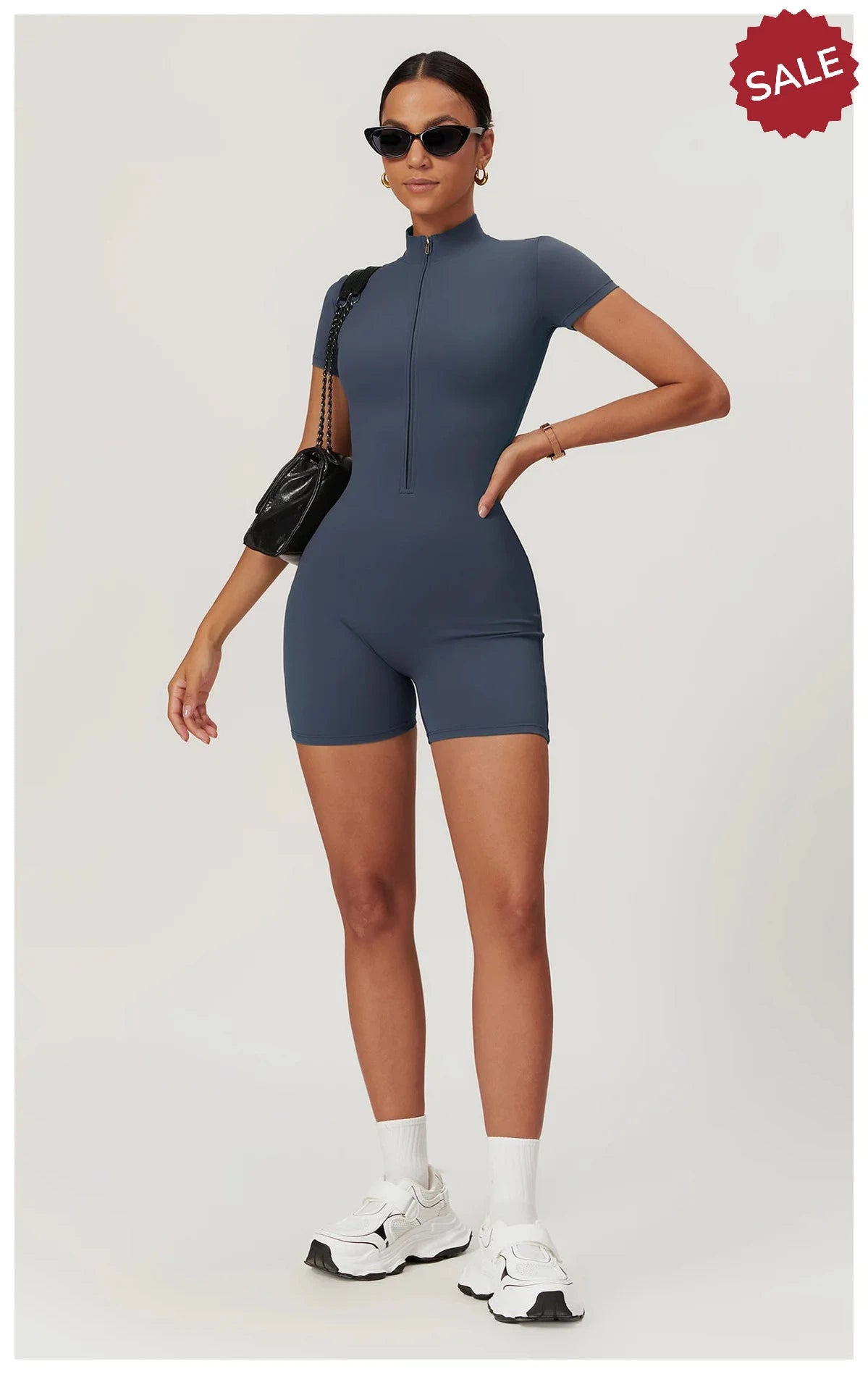 Short Sleeve Yoga Jumpsuit - Summer Sports Bodysuit for Women