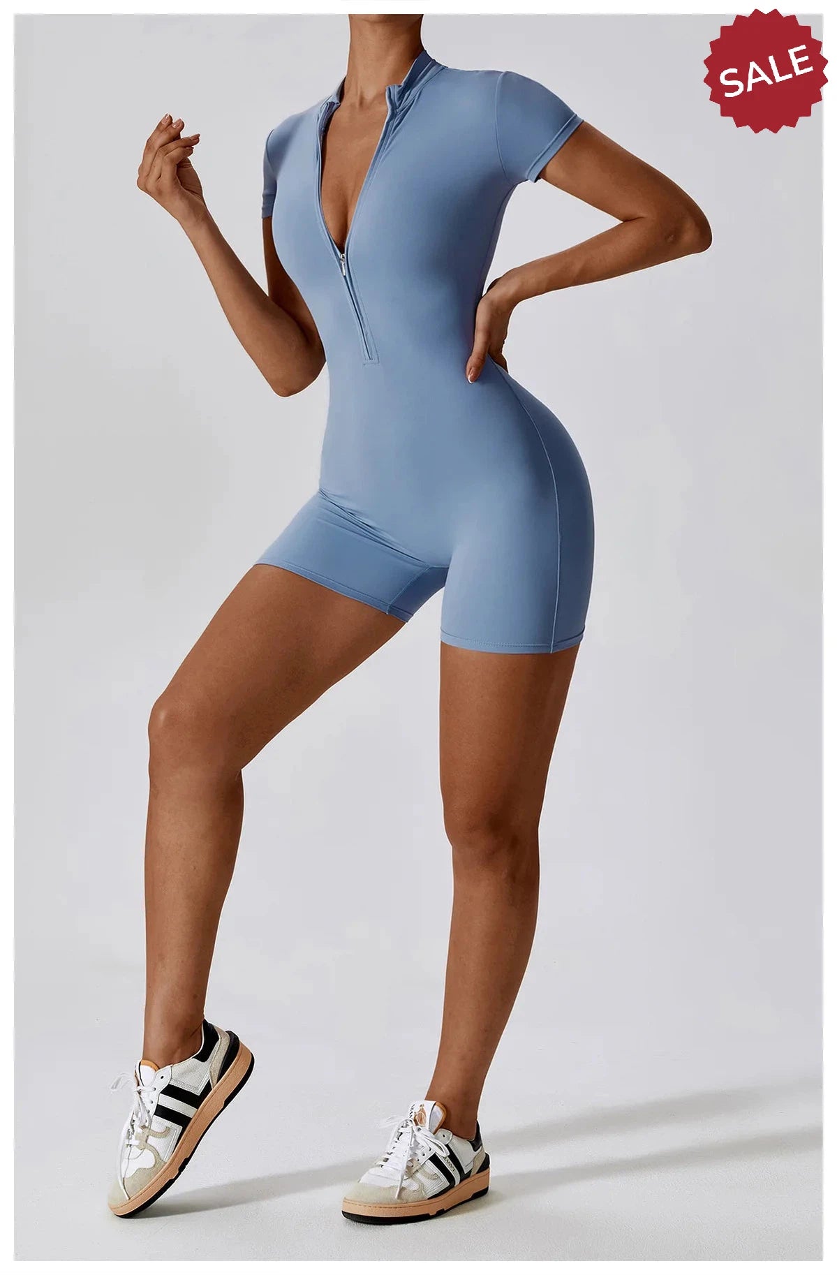 Short Sleeve Yoga Jumpsuit - Summer Sports Bodysuit for Women