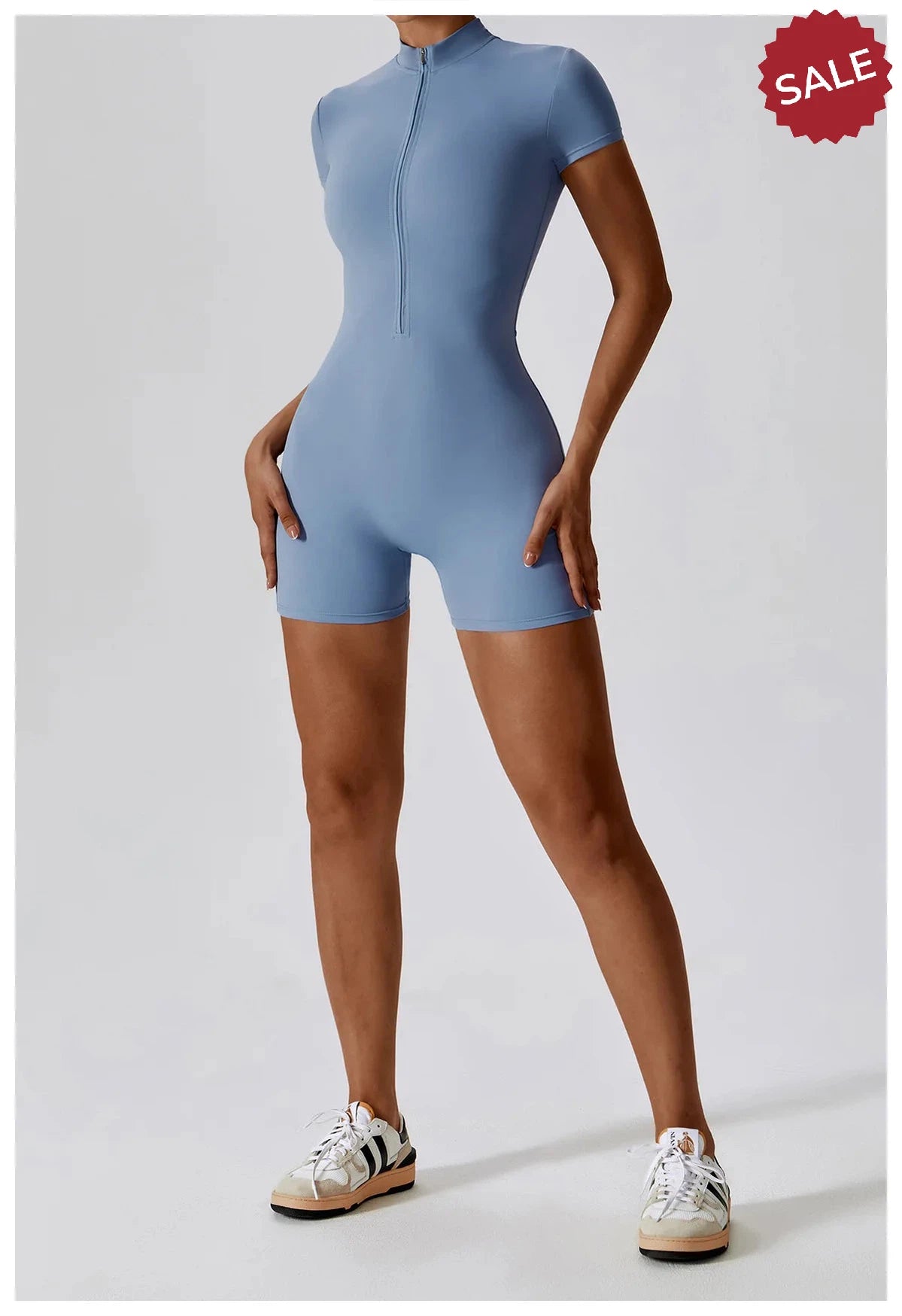 Short Sleeve Yoga Jumpsuit - Summer Sports Bodysuit for Women