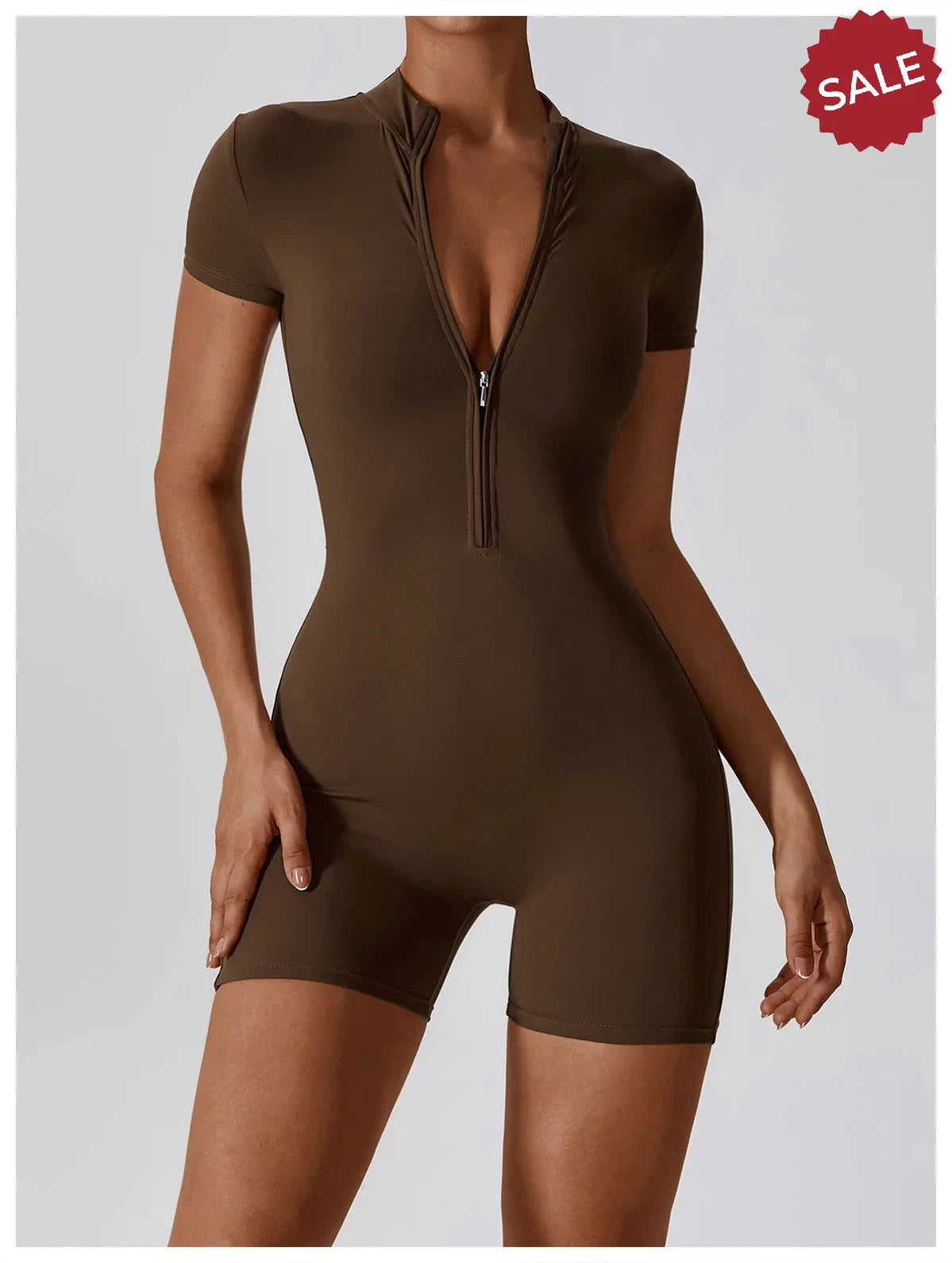 Short Sleeve Yoga Jumpsuit - Summer Sports Bodysuit for Women