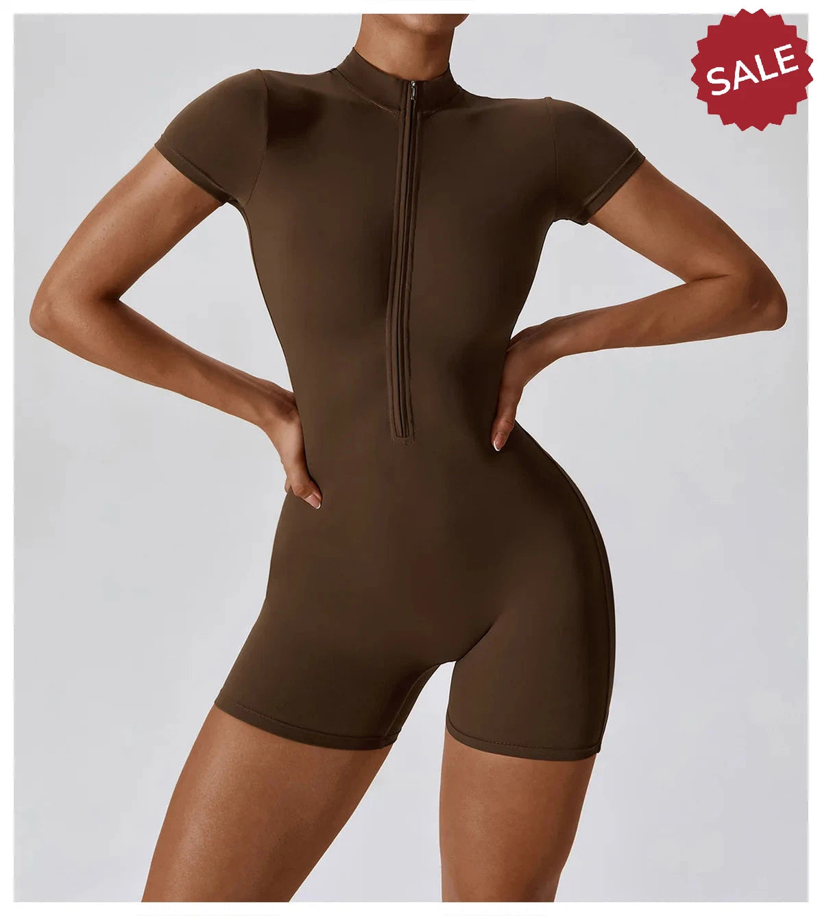 Short Sleeve Yoga Jumpsuit - Summer Sports Bodysuit for Women