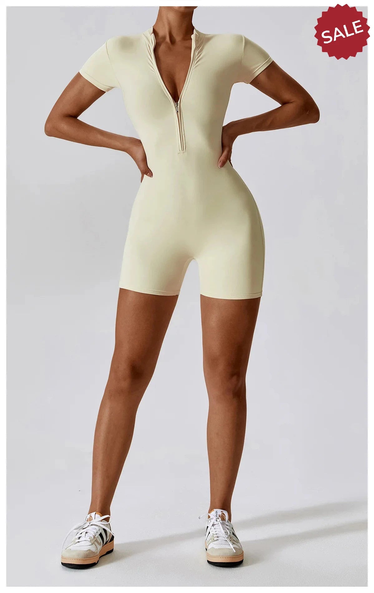 Short Sleeve Yoga Jumpsuit - Summer Sports Bodysuit for Women