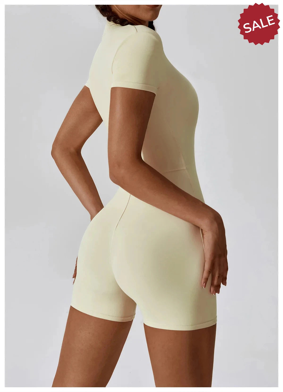 Short Sleeve Yoga Jumpsuit - Summer Sports Bodysuit for Women