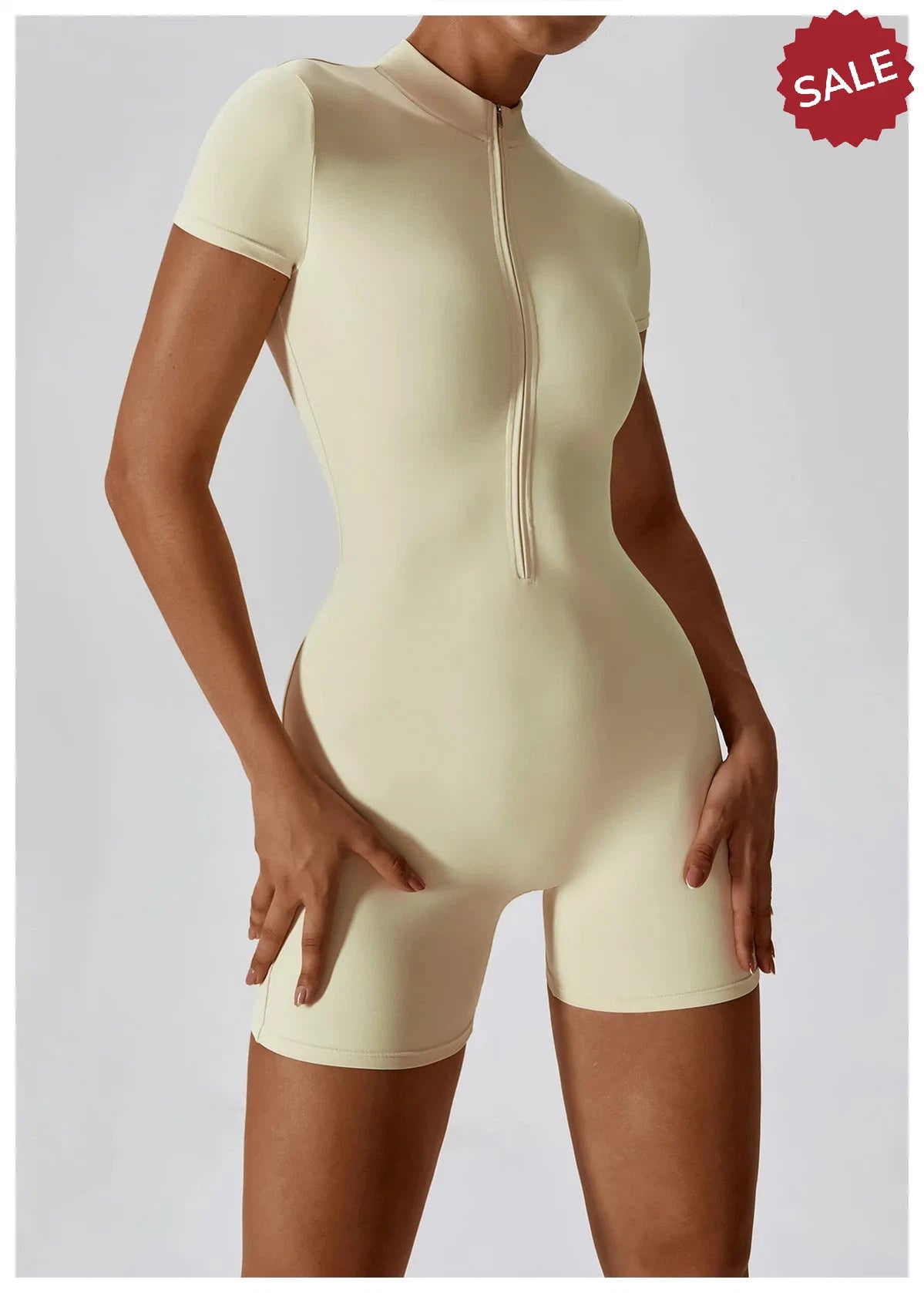 Short Sleeve Yoga Jumpsuit - Summer Sports Bodysuit for Women