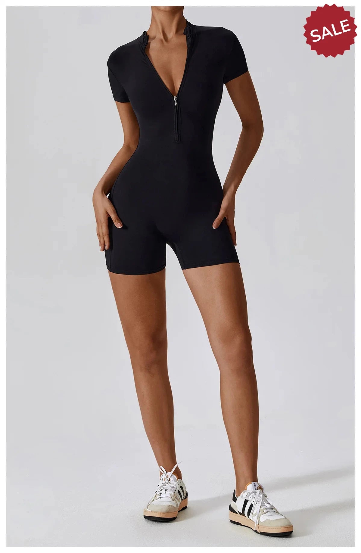 Short Sleeve Yoga Jumpsuit - Summer Sports Bodysuit for Women