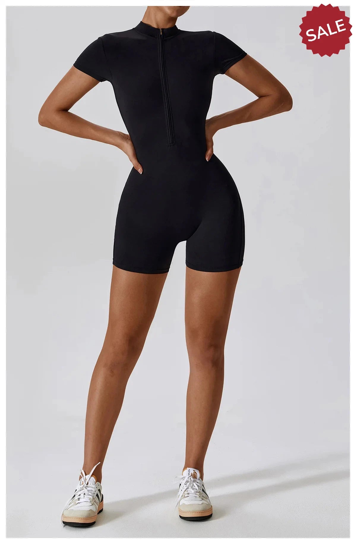 Short Sleeve Yoga Jumpsuit - Summer Sports Bodysuit for Women