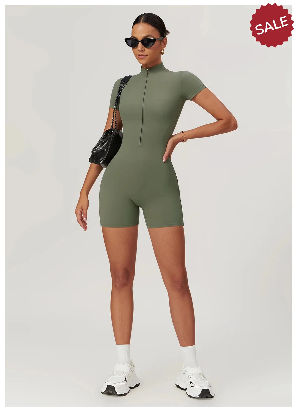 Short Sleeve Yoga Jumpsuit - Summer Sports Bodysuit for Women